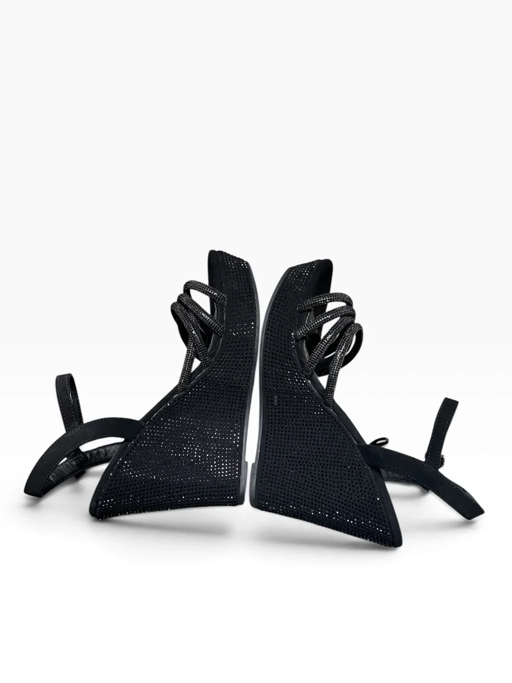 Juicy Couture Hippo black crystal wedge sandals